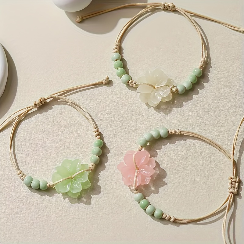 Ceramic Flower Vintage Chinese Ethnic Bracelet